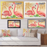 Gold Glam Flamingos