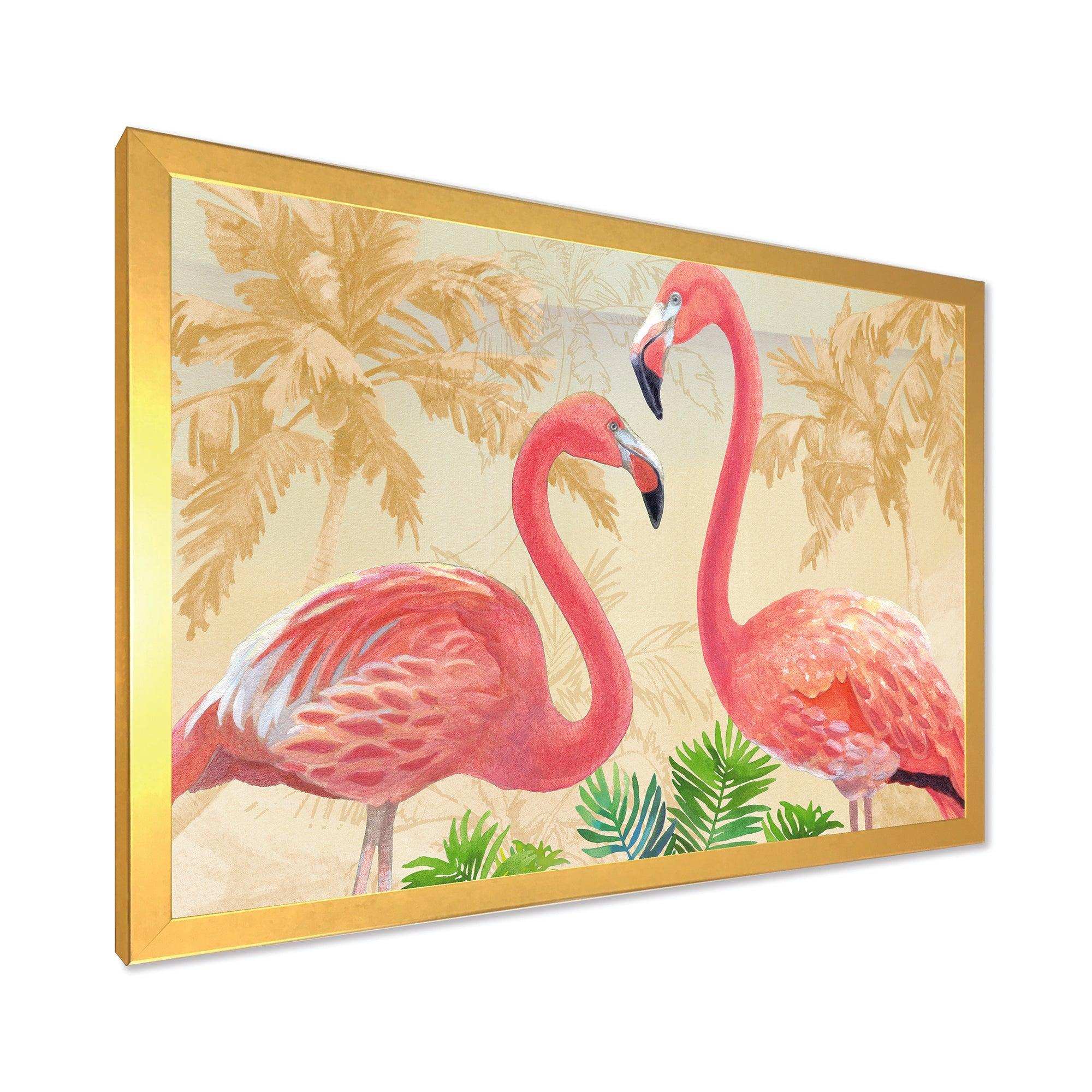 Gold Glam Flamingos