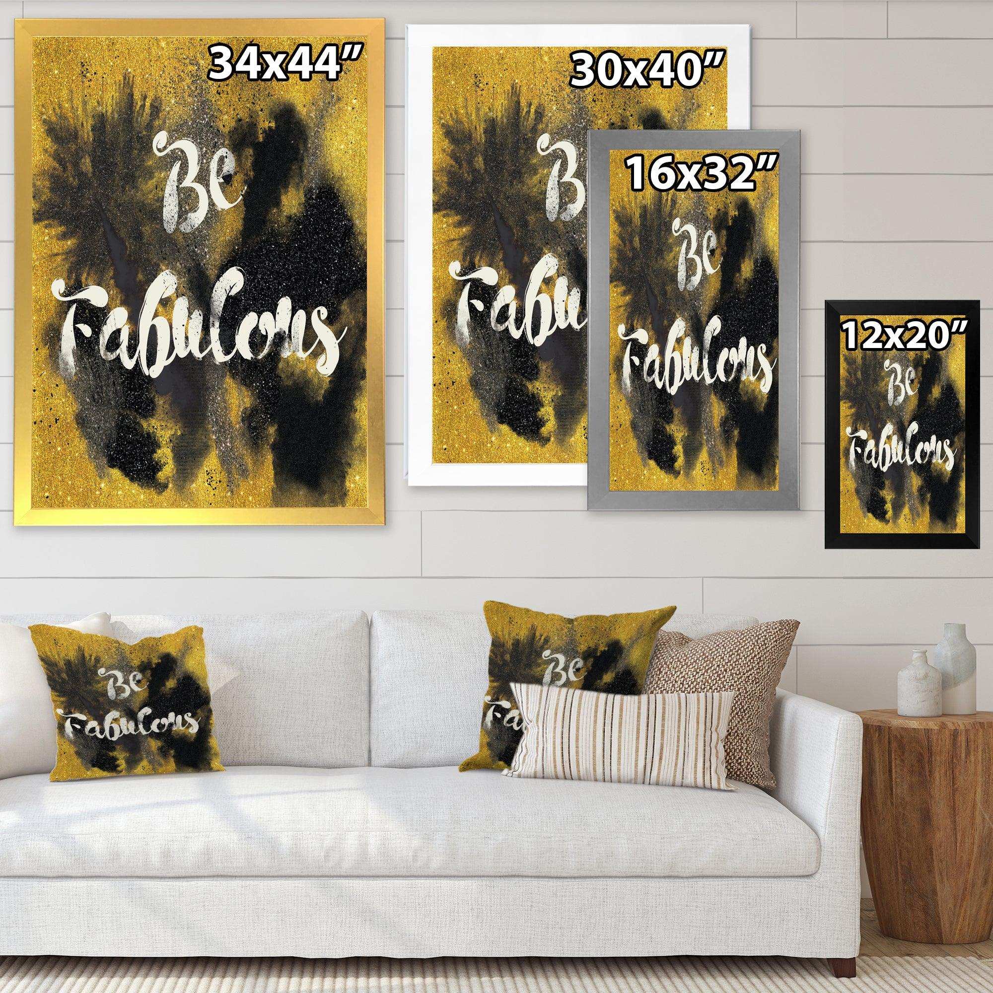 Be Fabulous Quote Black on Gold