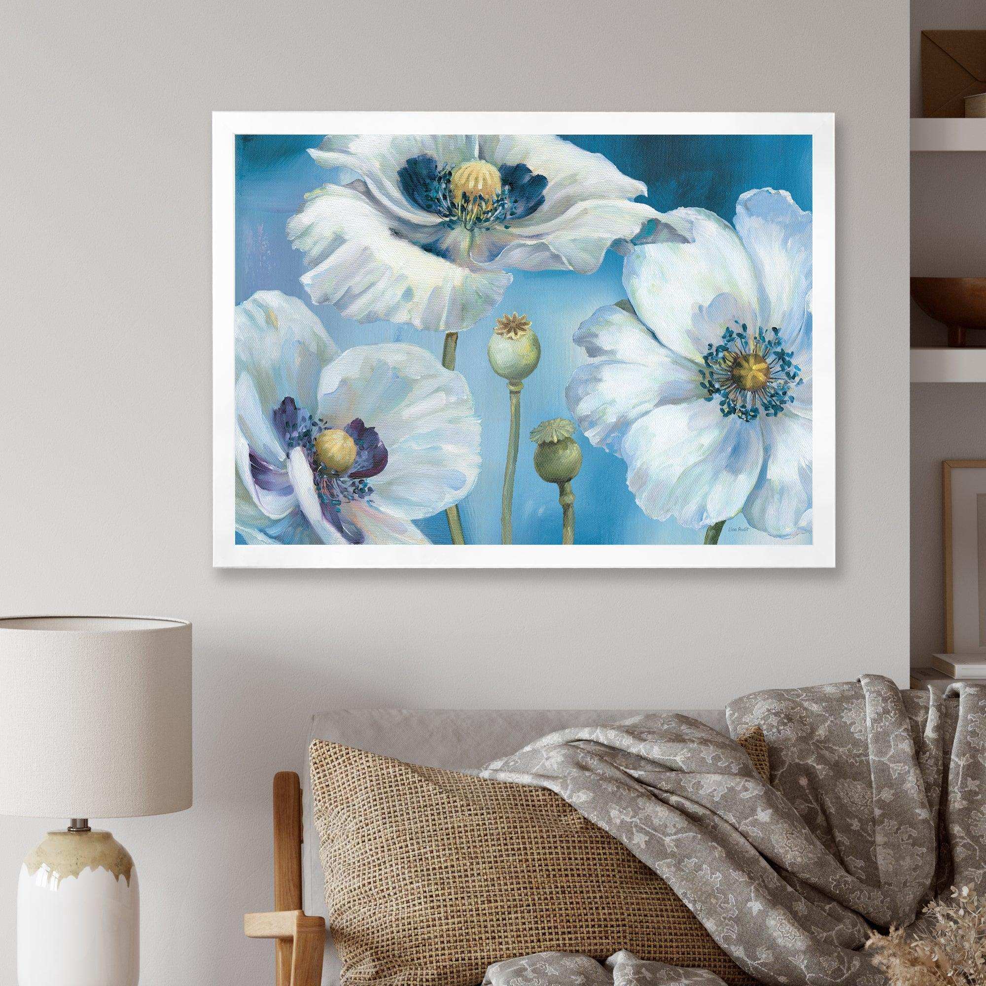 White Flower on Blue II