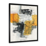 Abstract Composition of Glamorous Yellow and Black Framed Print Vibrant Black - 1.5 Width