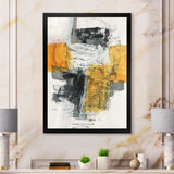 Abstract Composition of Glamorous Yellow and Black Framed Print Vibrant Black - 1.5 Width