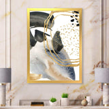 Pastel Abstract With Blue Black Beige & Gold Spots