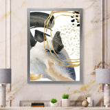 Pastel Abstract With Blue Black Beige & Gold Spots