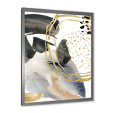 Pastel Abstract With Blue Black Beige & Gold Spots