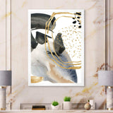 Pastel Abstract With Blue Black Beige & Gold Spots