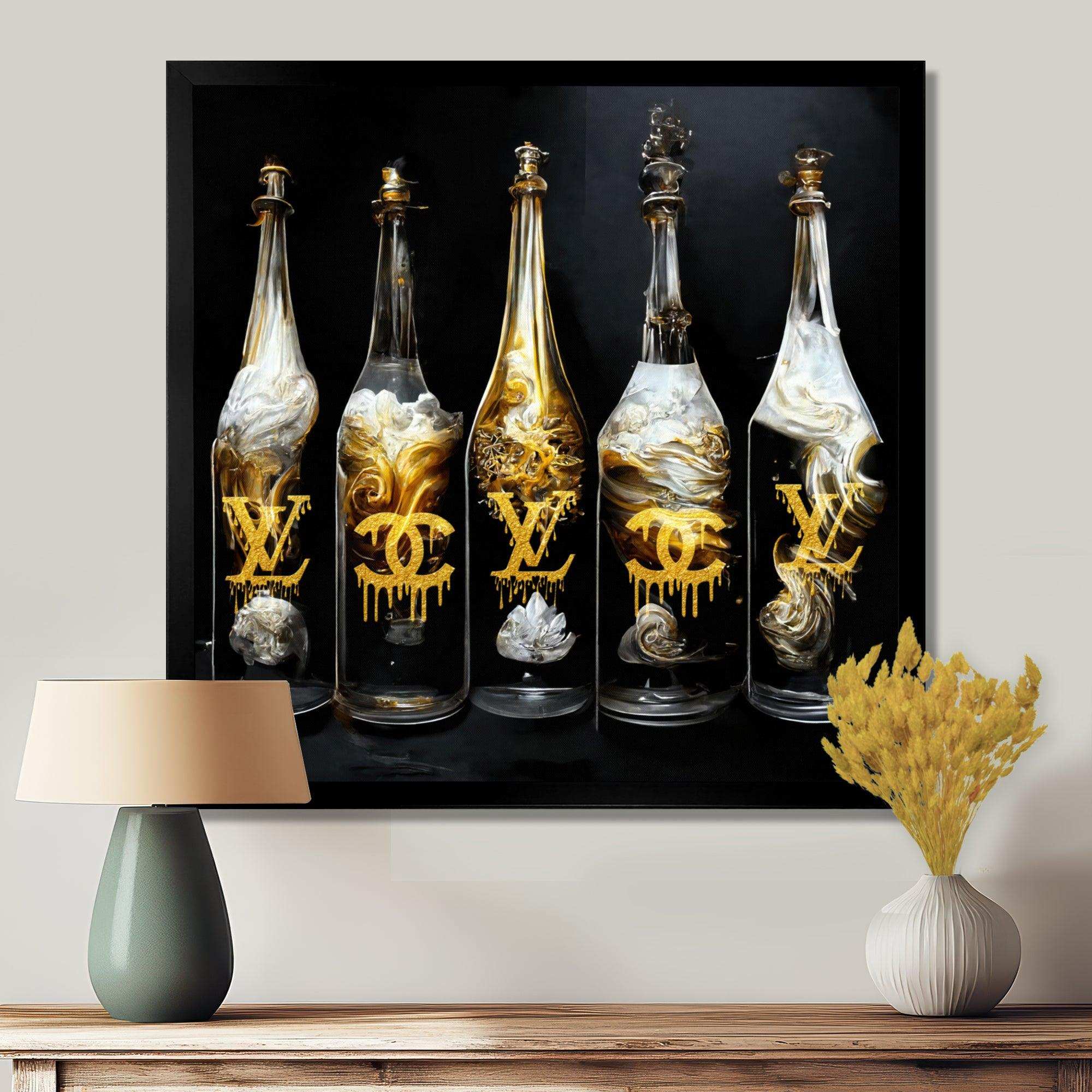 Fashion Designer Champagne Bottles - Fashion Canvas Wall Art