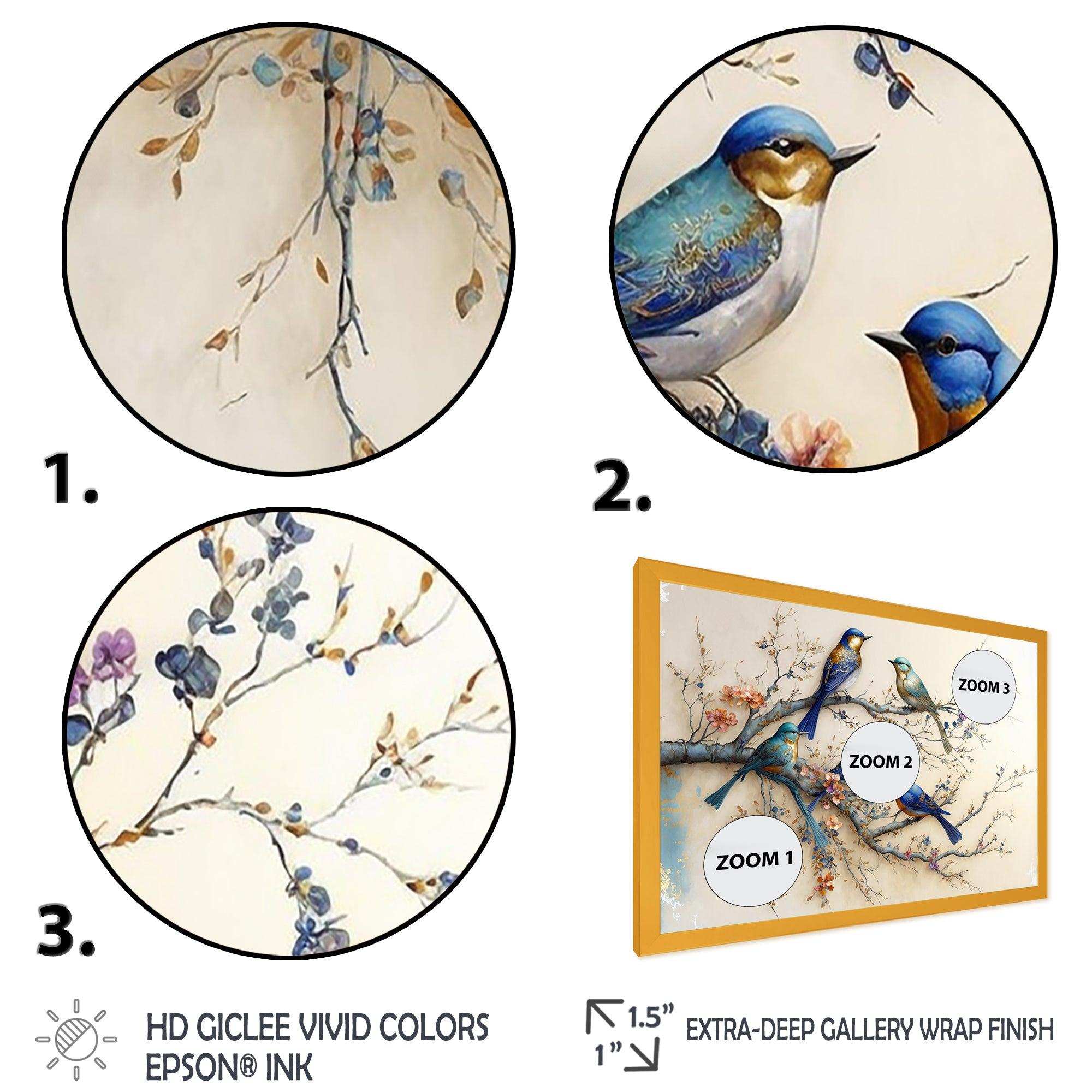 Multicolor Birds On Plum Blossoms Tree X