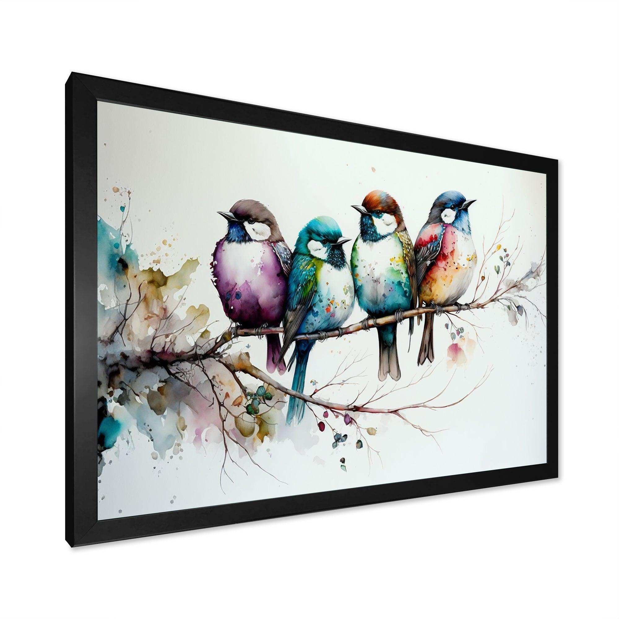 Multicolor Birds On Plum Blossoms Tree XVII