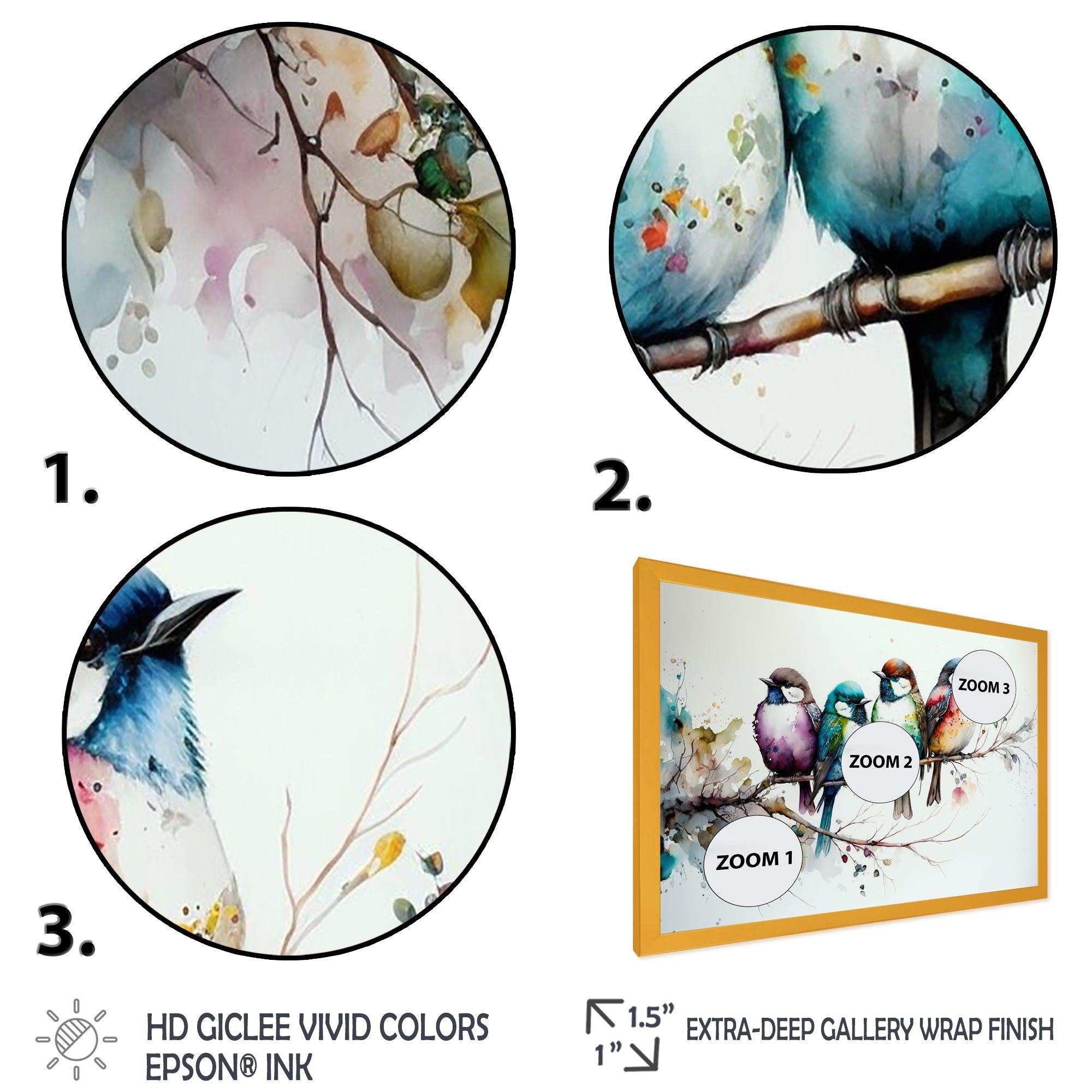 Multicolor Birds On Plum Blossoms Tree XVII