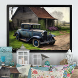 30S Ford Car In Barn V Framed Print Vibrant Gold - 1.5Width