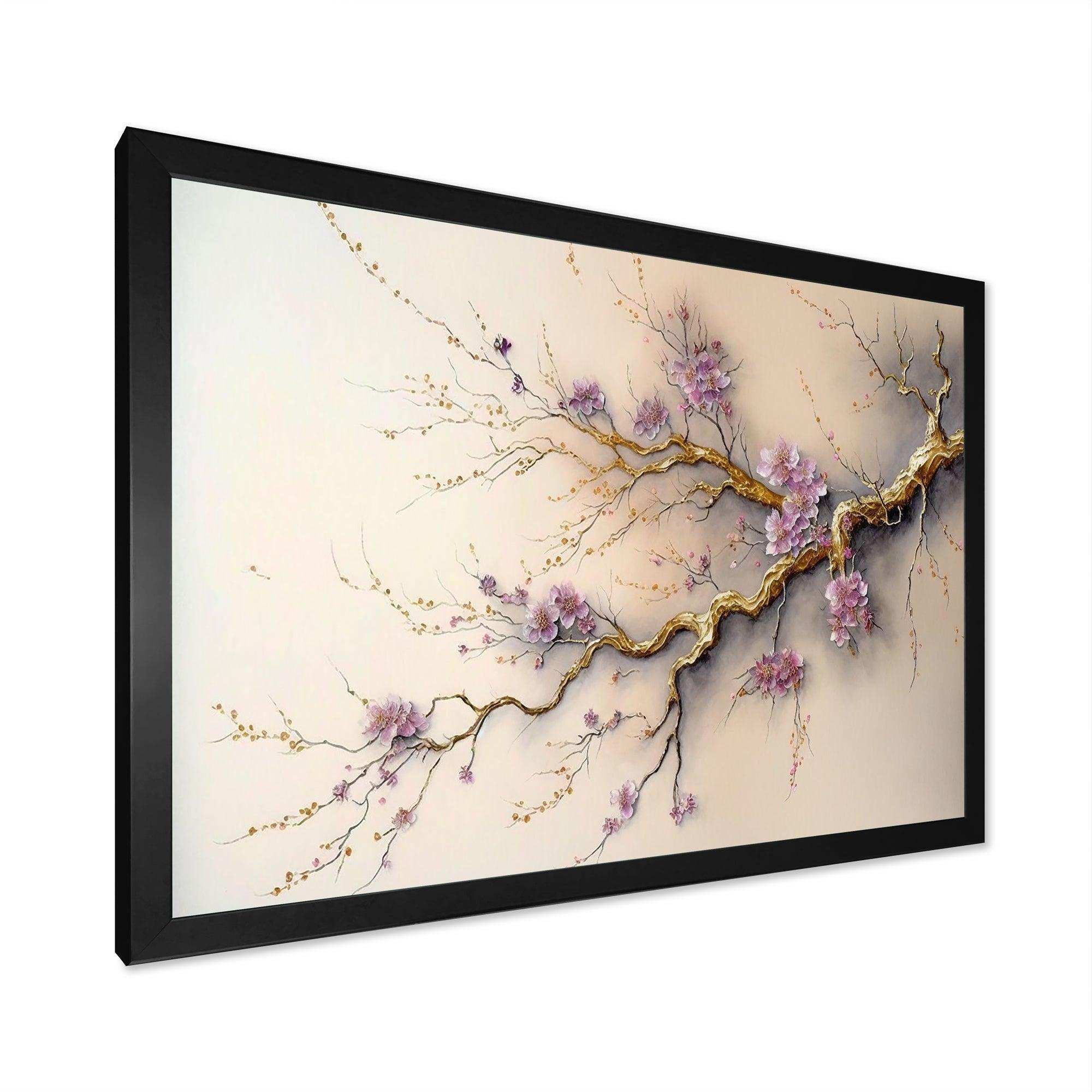 Pink And Plum Cherry Blossom Branch V