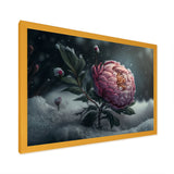 A Blooming Pink Peony Flower In Winter III Framed Print Vibrant Gold - 1.5Width