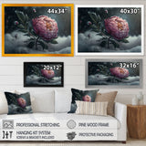 A Blooming Pink Peony Flower In Winter III Framed Print Vibrant Gold - 1.5Width