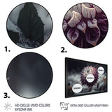 A Blooming Purple Dahlia Flower In Winter III Framed Print Vibrant Black - 1.5Width