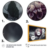 A Blooming Purple Dahlia Flower In Winter III Framed Print Vibrant Gold - 1.5Width