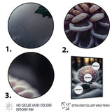 A Blooming Purple Dahlia Flower In Winter V Framed Print Vibrant Black - 1.5Width