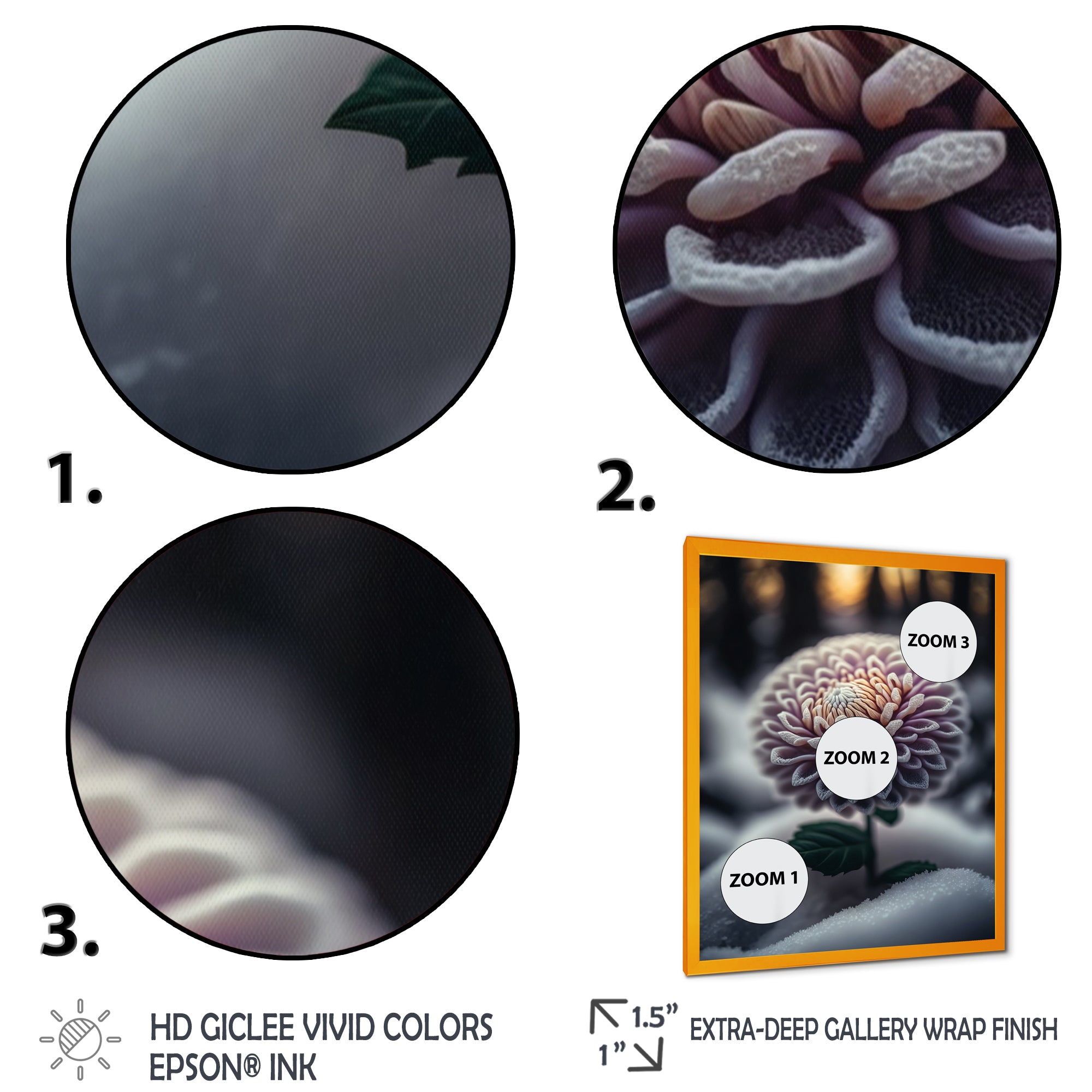 A Blooming Purple Dahlia Flower In Winter V Framed Print Vibrant Gold - 1.5Width