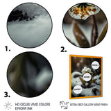 A Blooming White Orchid Flower In Winter II Framed Print Vibrant Gold - 1.5Width