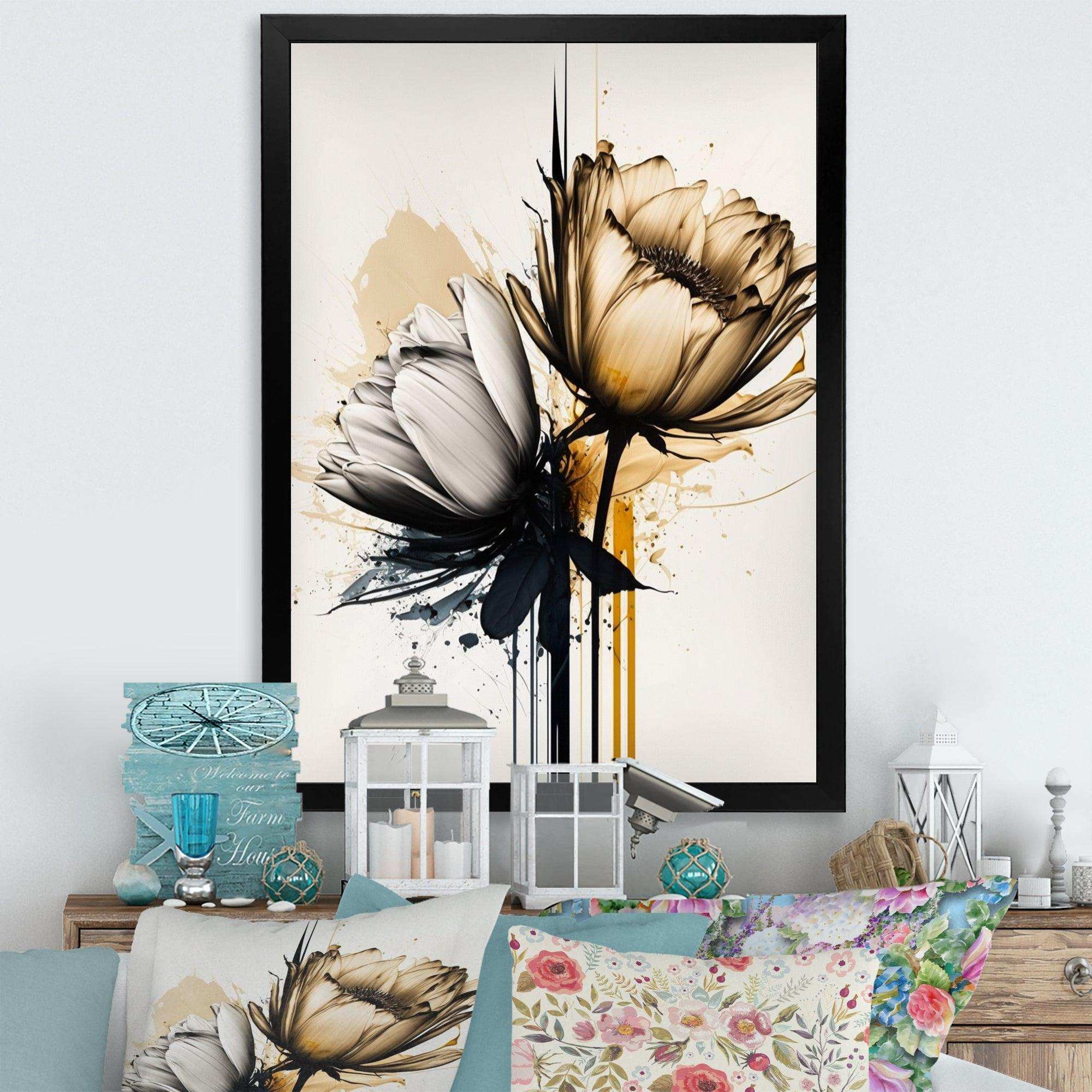 Yellow Daisy Flower On Abstract Fusion