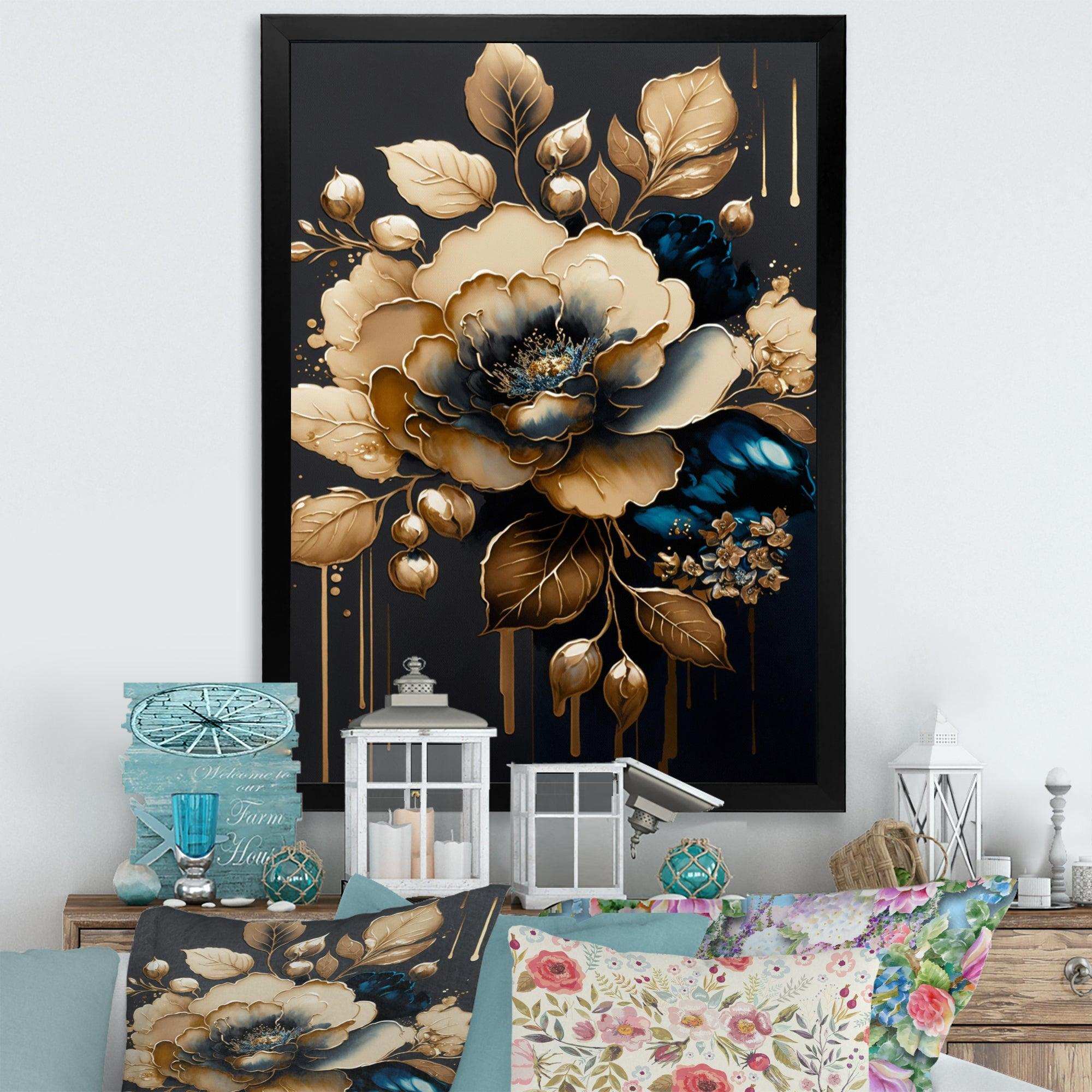 Blue And Gold Camellia I