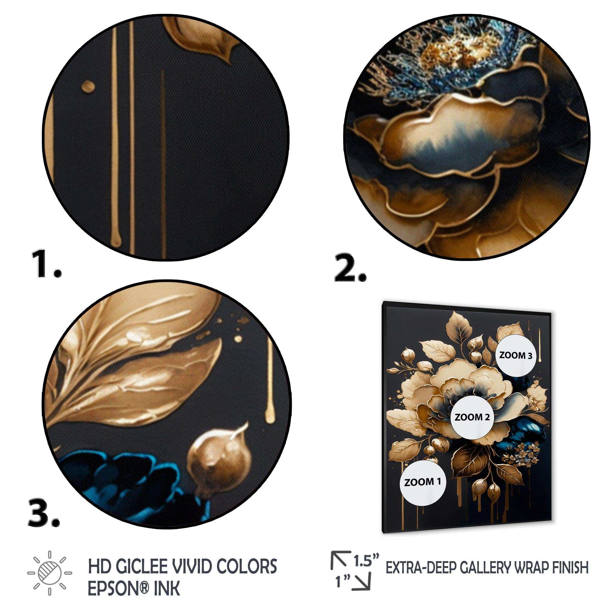 Blue And Gold Camellia I