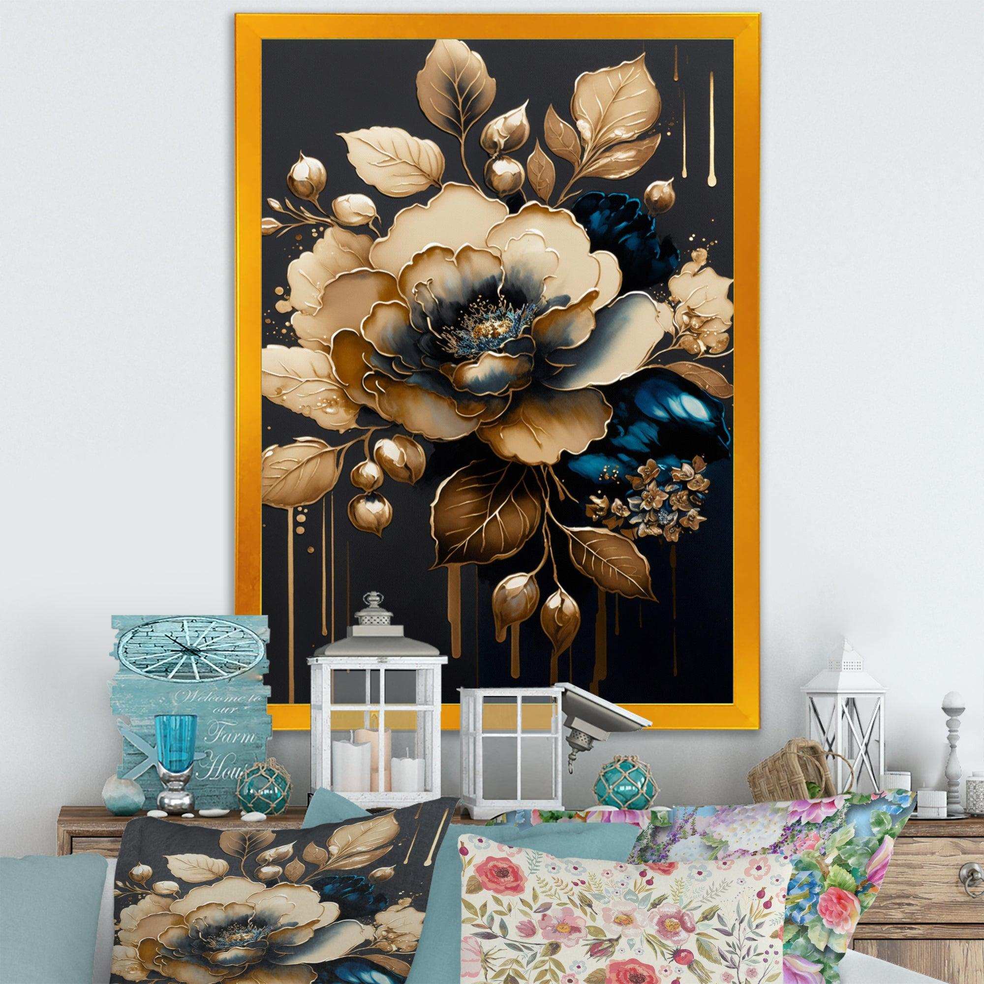 Blue And Gold Camellia I