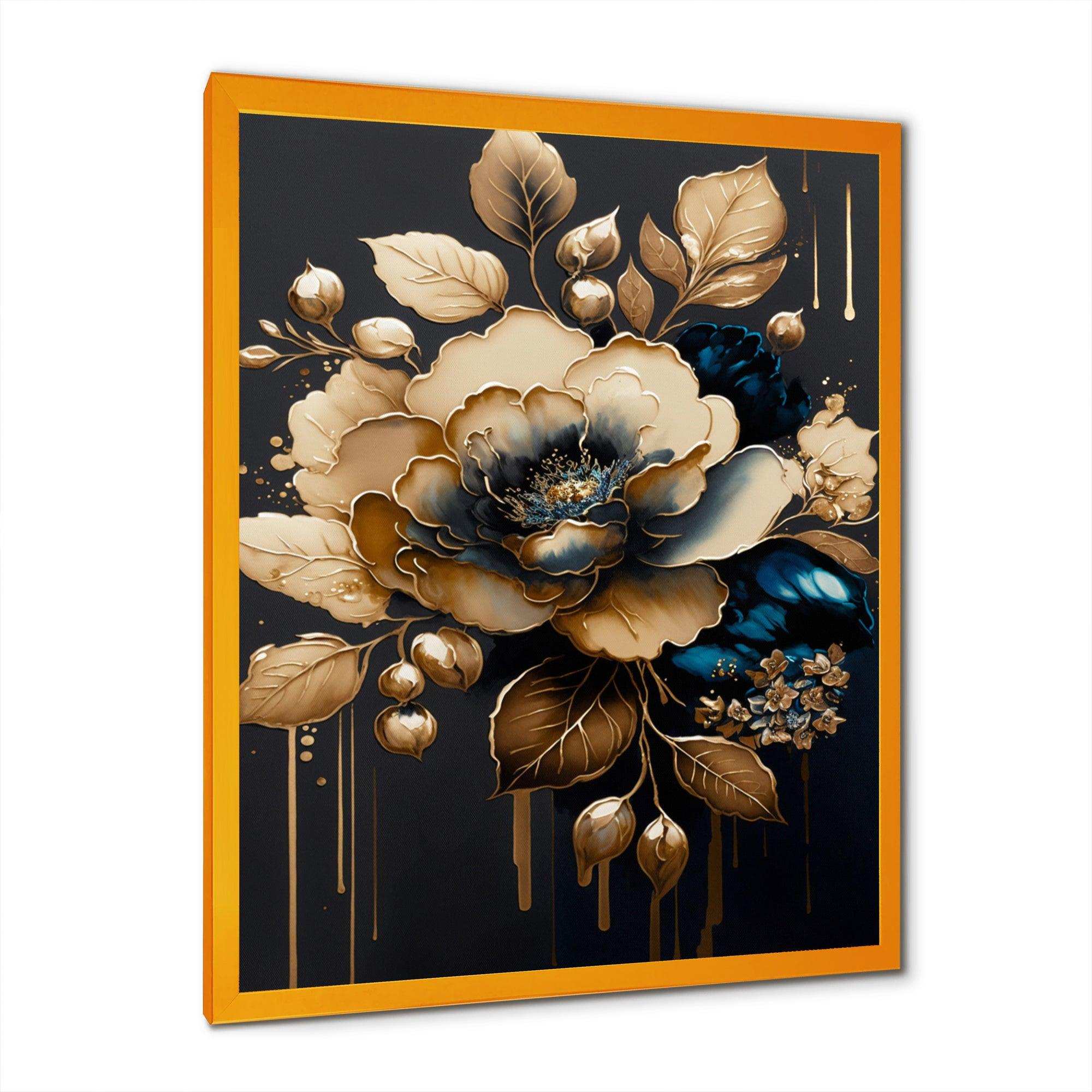 Blue And Gold Camellia I