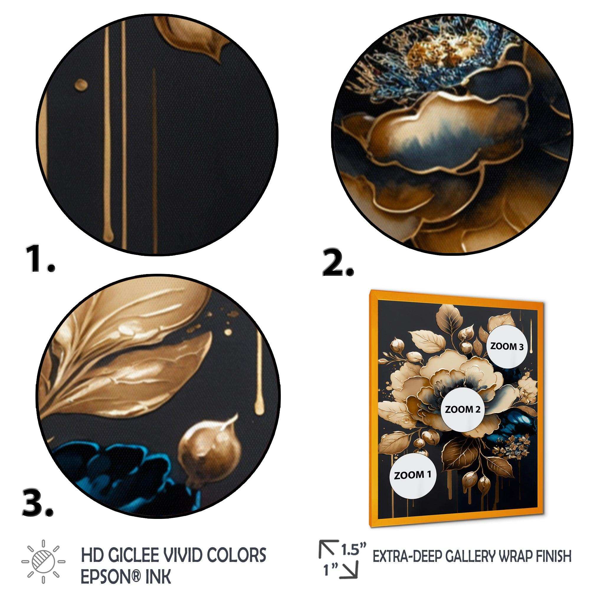 Blue And Gold Camellia I