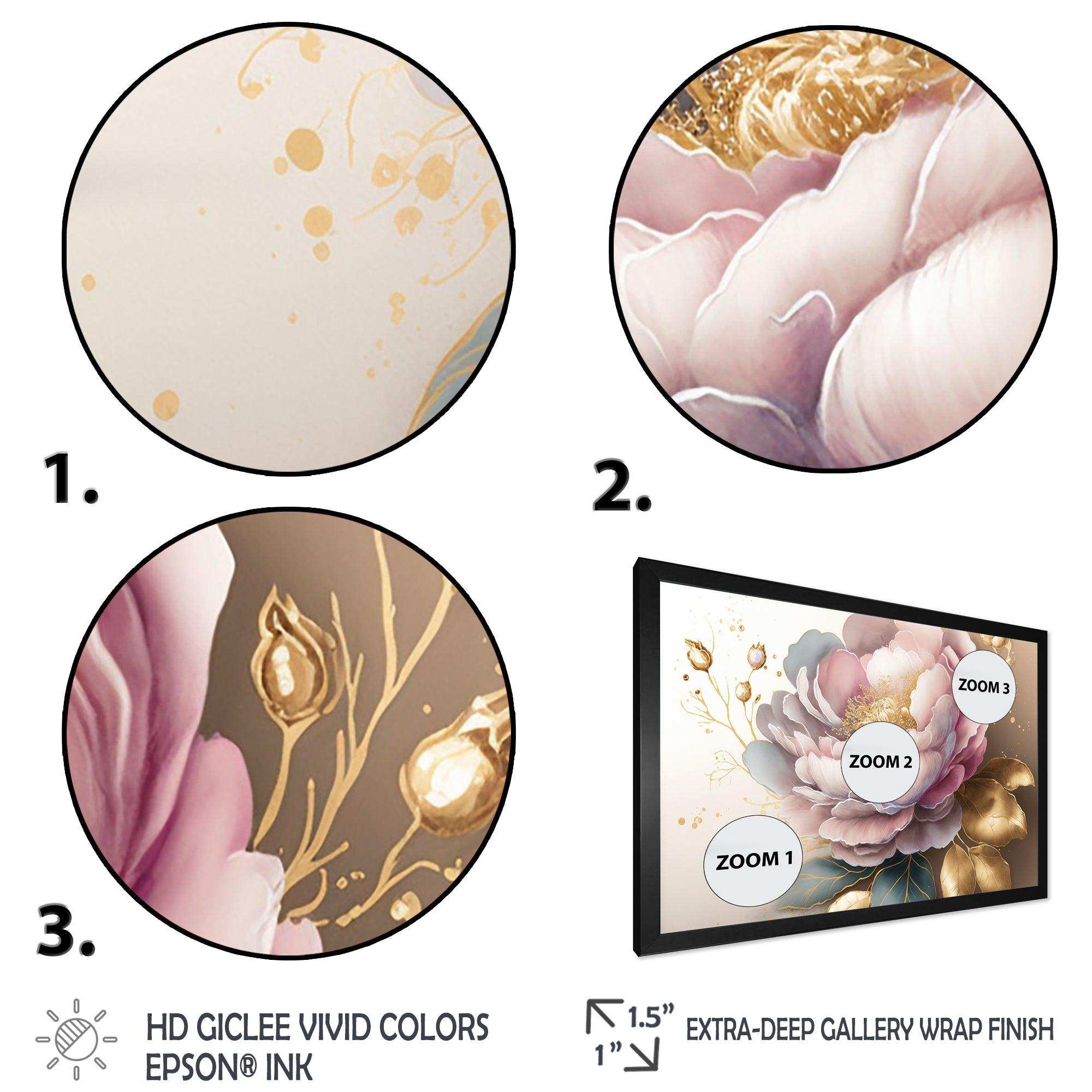 Pink And Gold Camellia Flower II