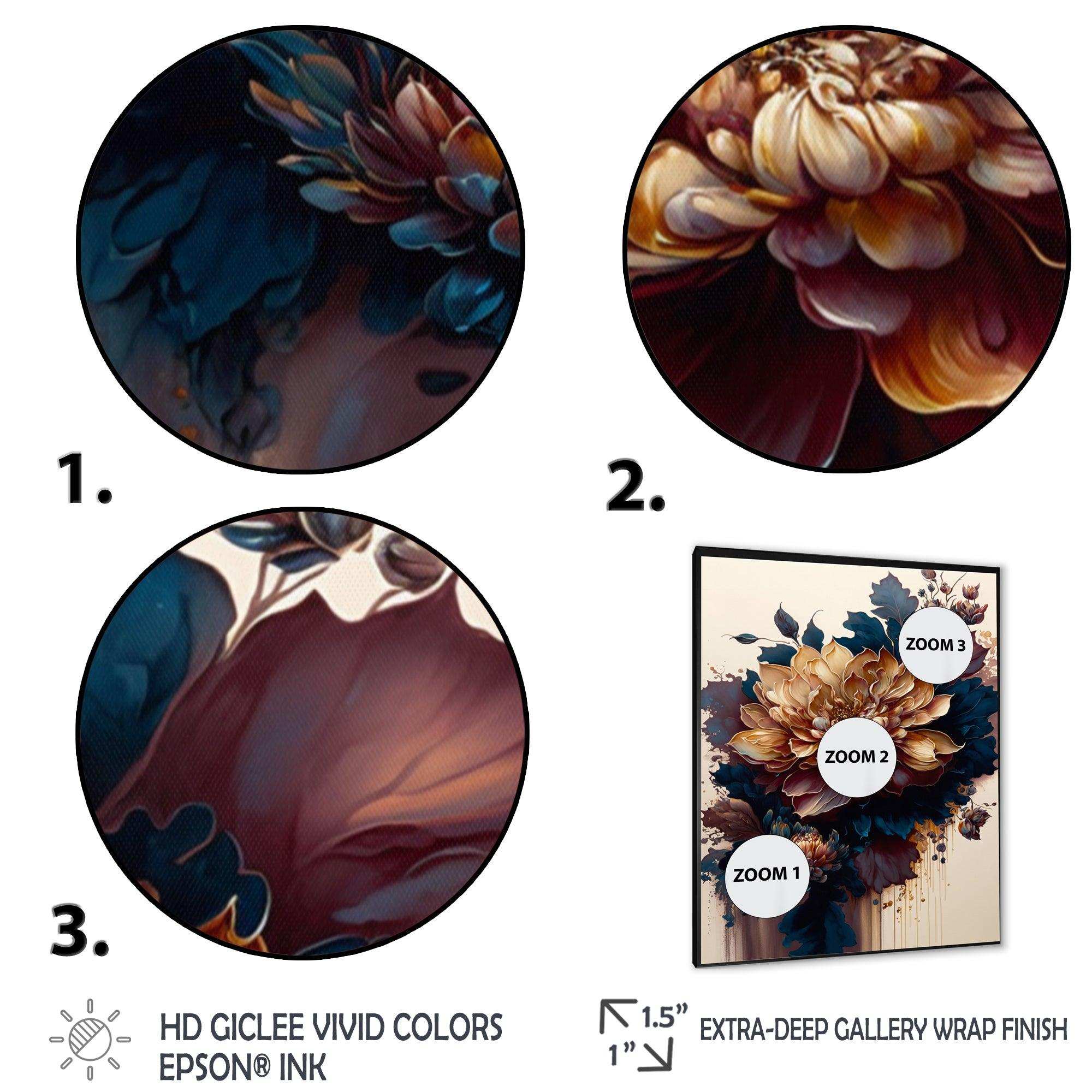 Burgundy And Blue Dahlia Bunch II