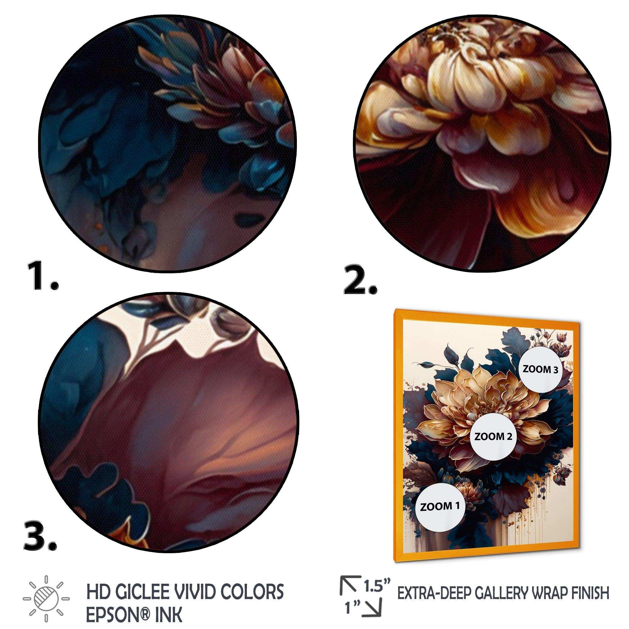 Burgundy And Blue Dahlia Bunch II