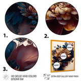 Burgundy And Blue Dahlia Bunch II