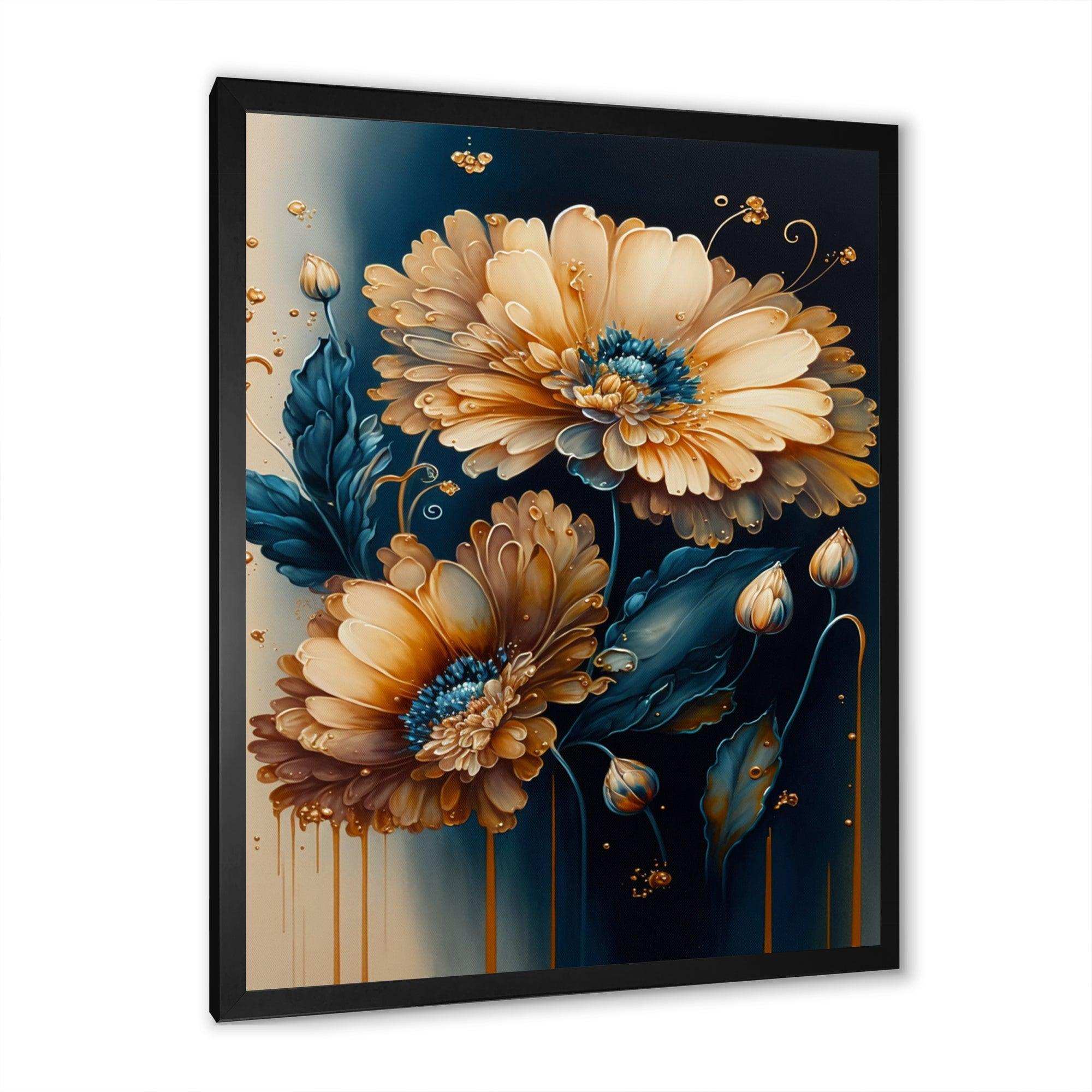 Light Orange And Dark Blue Daisy II