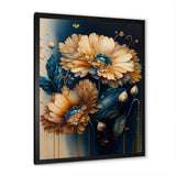 Light Orange And Dark Blue Daisy II