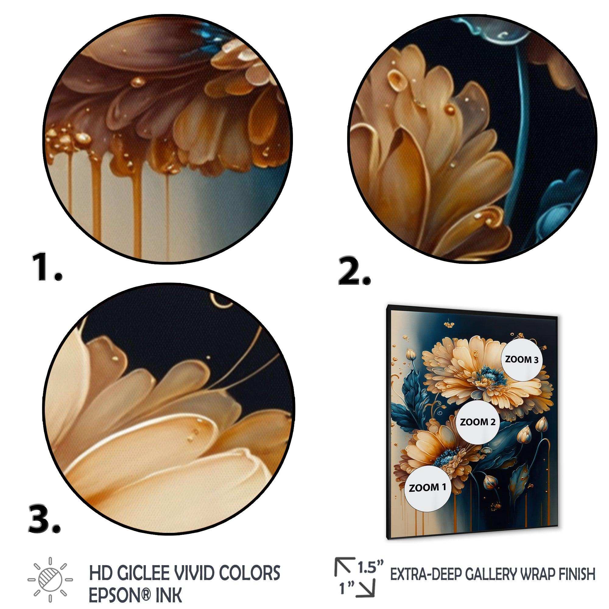 Light Orange And Dark Blue Daisy II