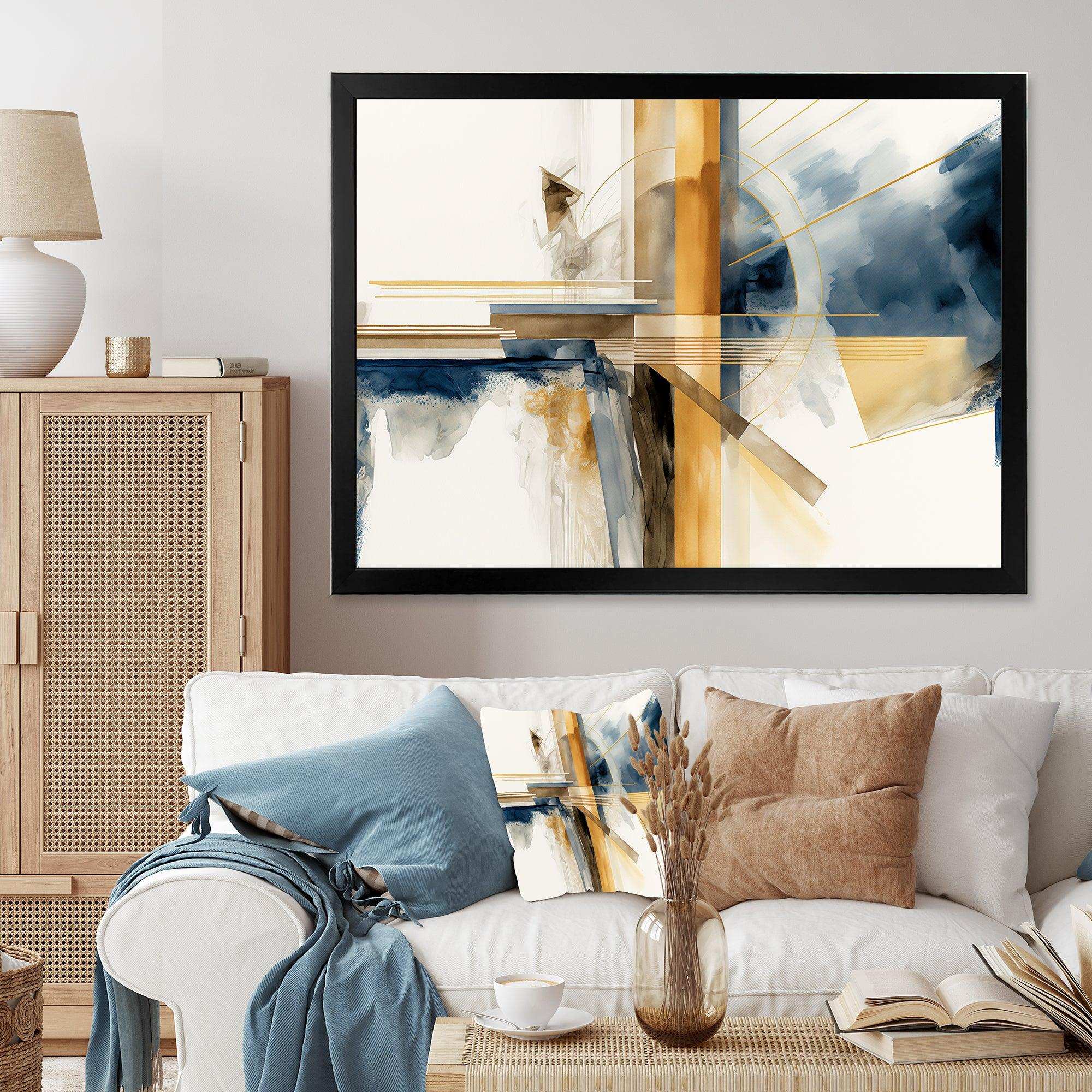 Modern Blue And Gold Abstract IV