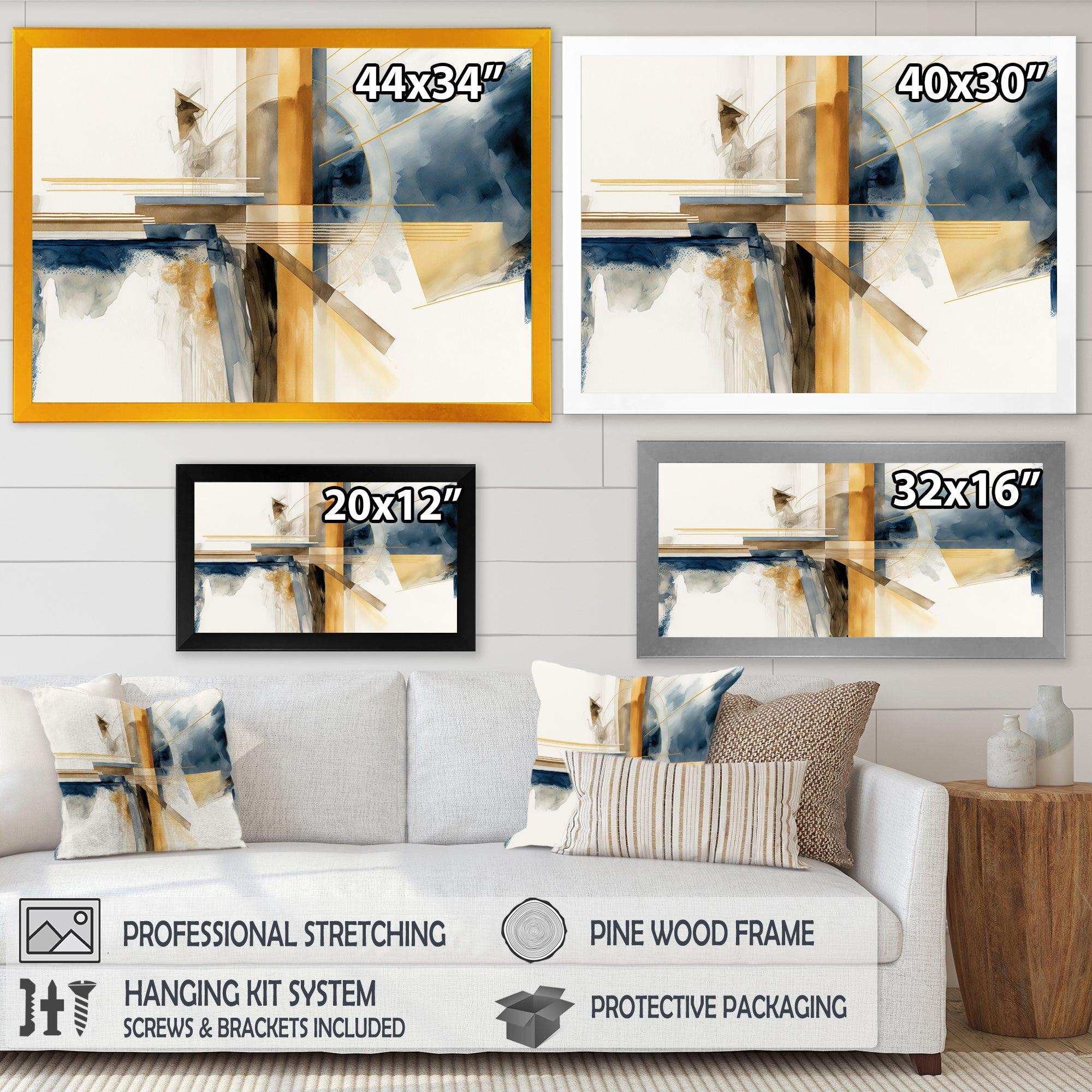 Modern Blue And Gold Abstract IV