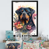 Cute Rottweilers Floral Art I