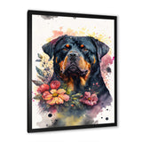 Cute Rottweilers Floral Art I