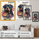 Cute Rottweilers Floral Art I