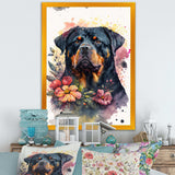Cute Rottweilers Floral Art I