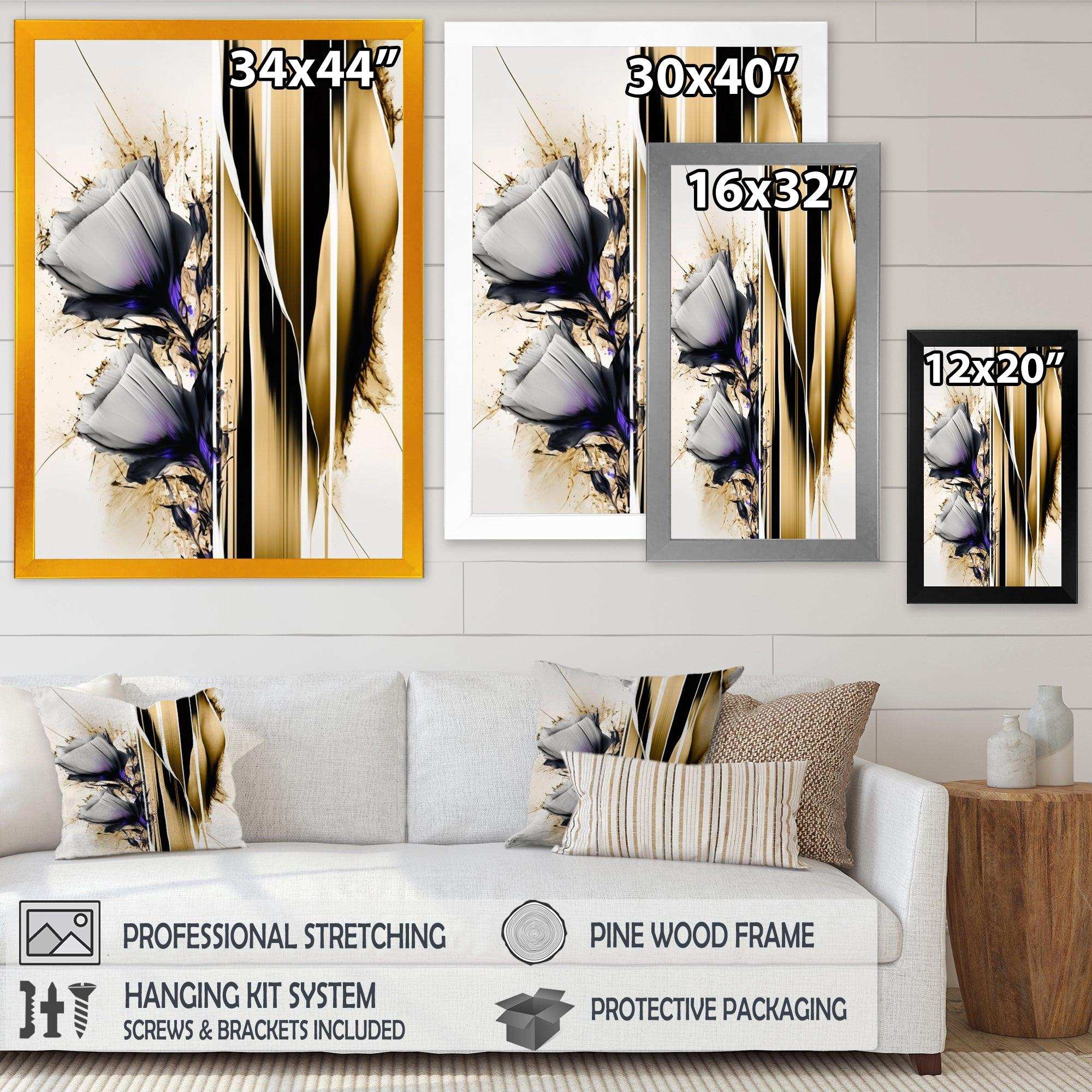 Purple Flower Flower On Abstract Paint I