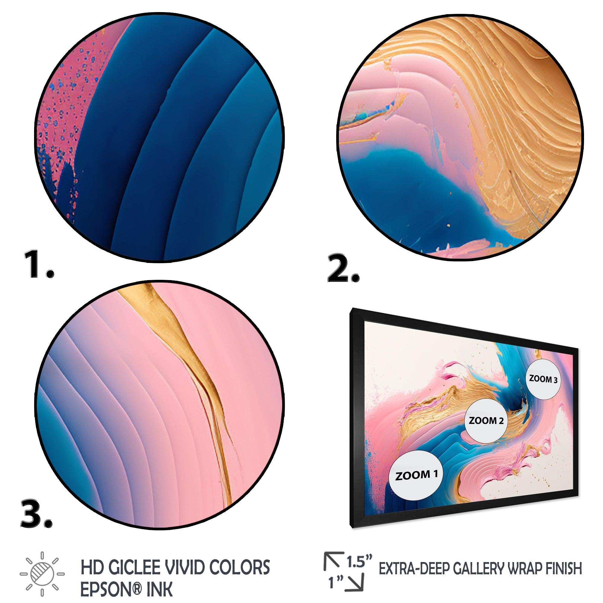 Pink And Gold Waves