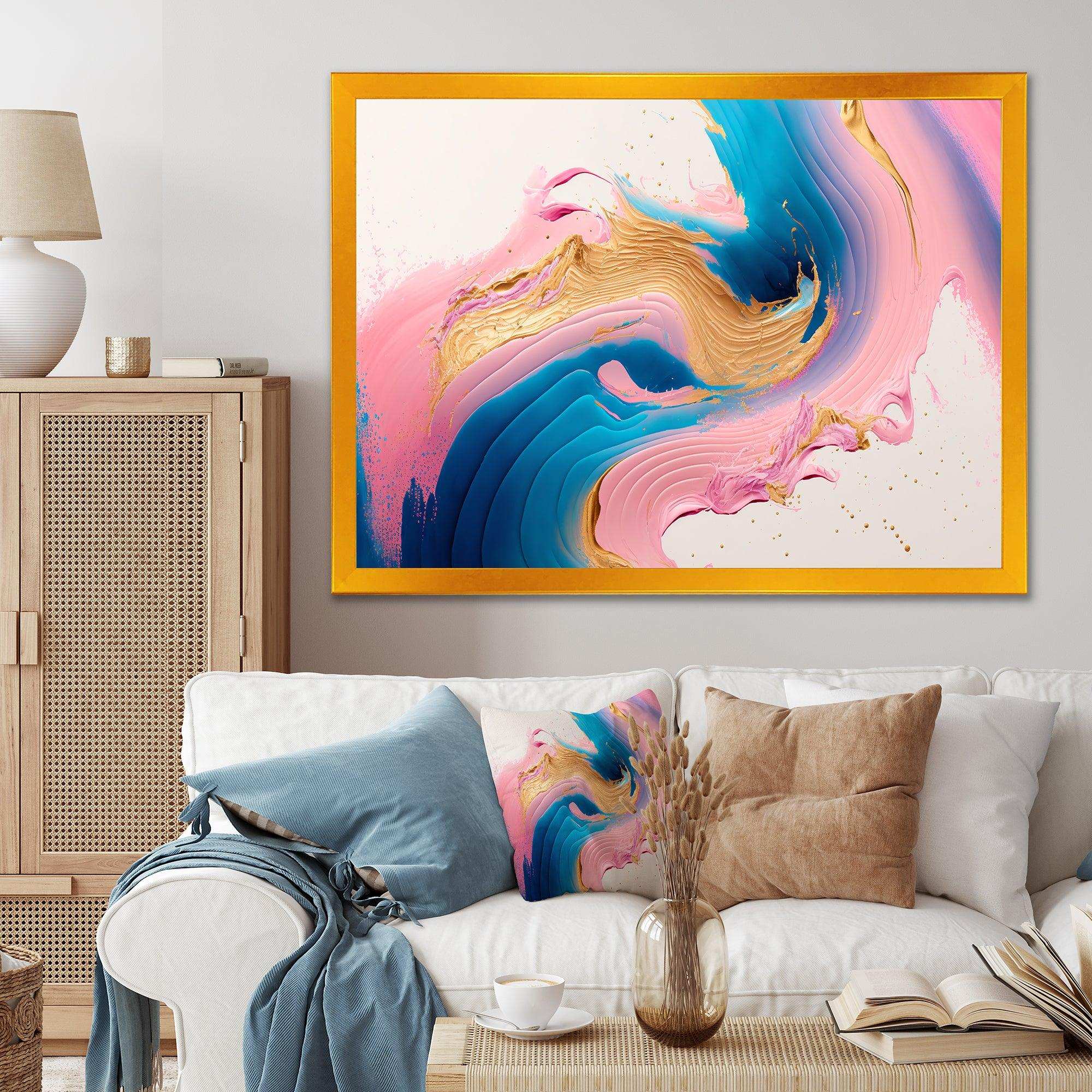 Pink And Gold Waves