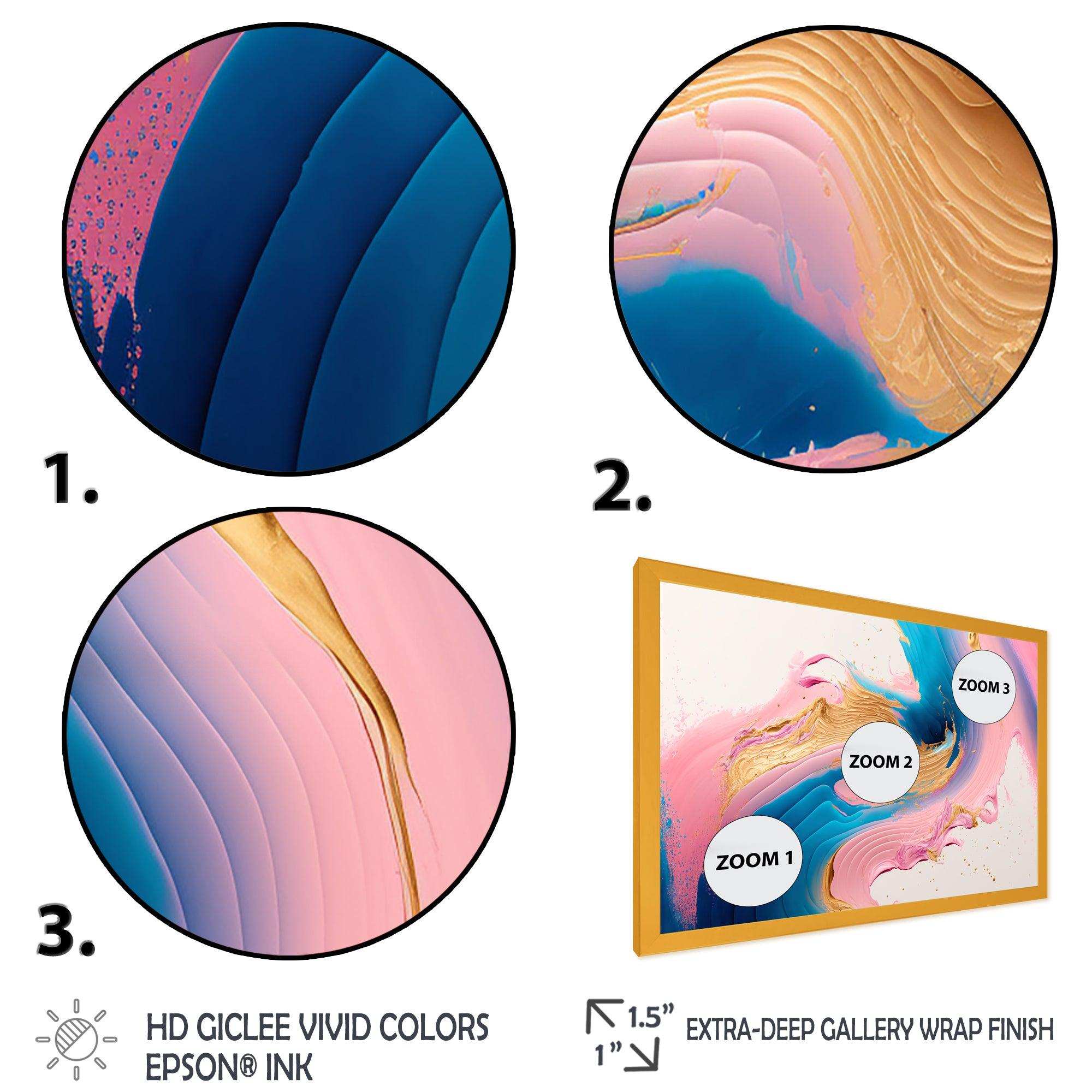 Pink And Gold Waves