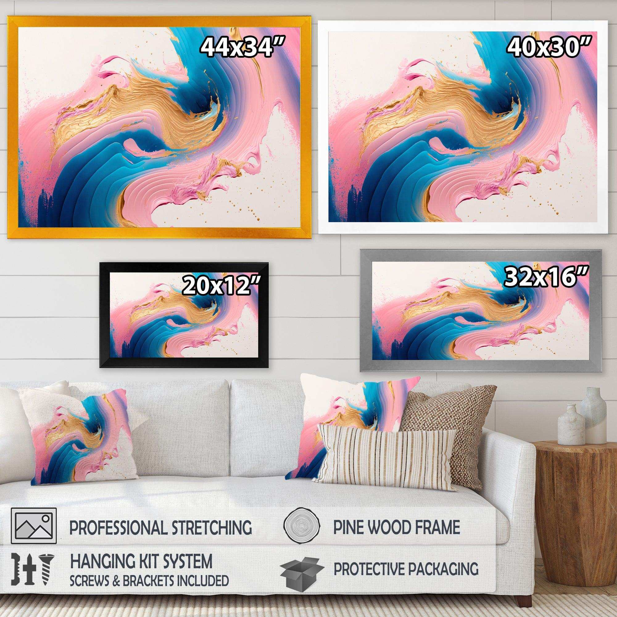 Pink And Gold Waves