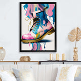 Pink And Blue Art Deco Army Shoes II