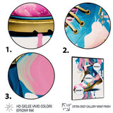 Pink And Blue Art Deco Army Shoes II