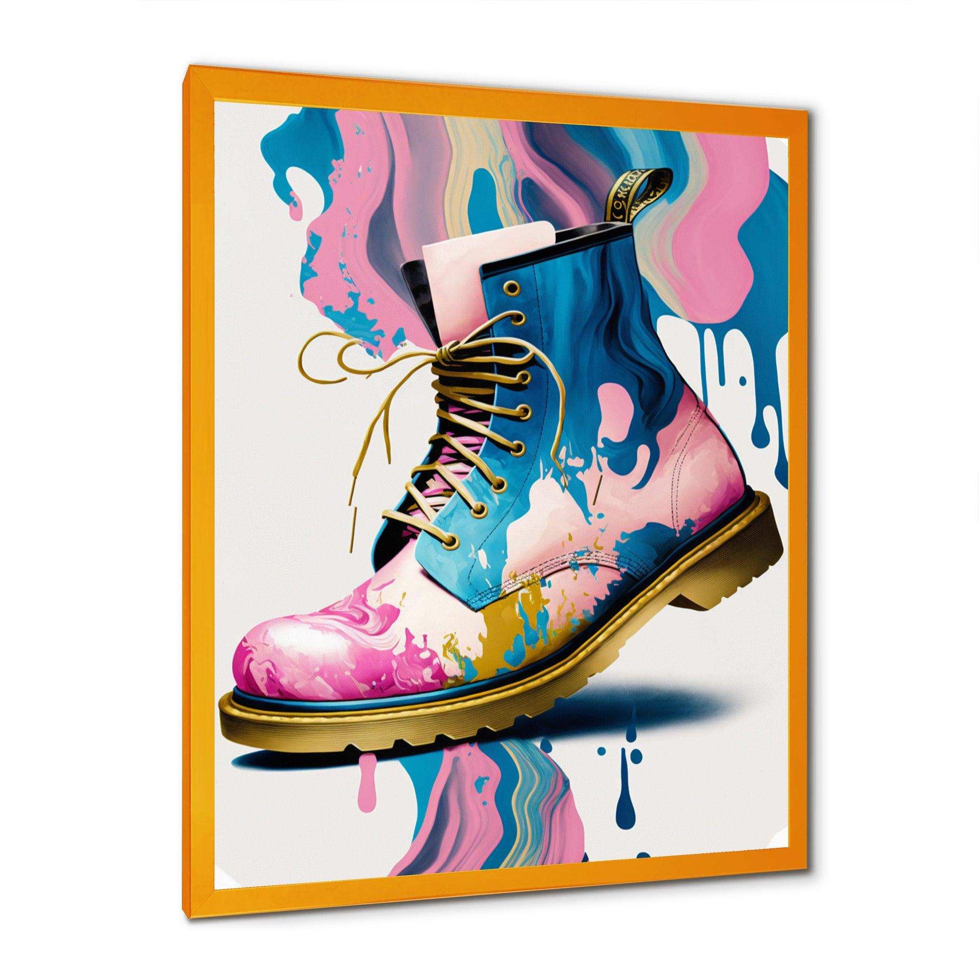 Pink And Blue Art Deco Army Shoes II